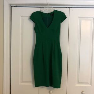Emerald Green H&M Fitted Cap Sleeve Above the Knee Length Dress, Size US 4